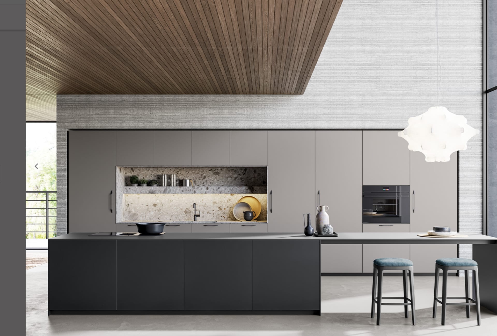 European luxury kitchen with custom cabinetry and stone countertops by Yanis Remodeling